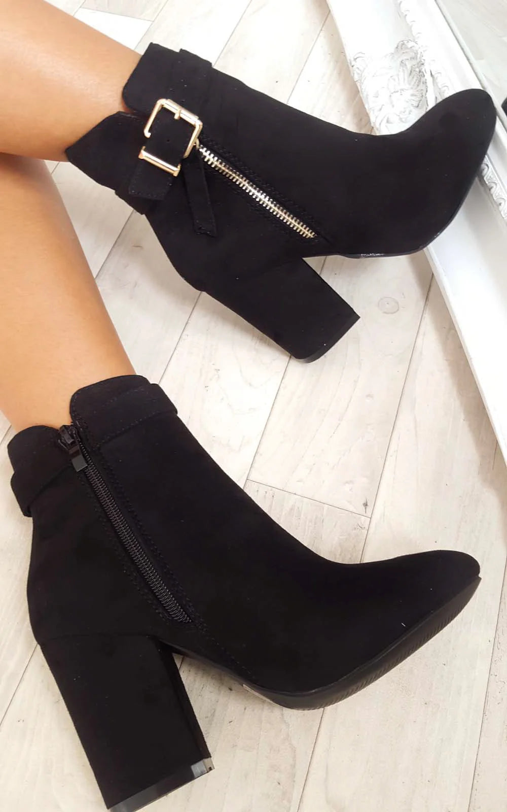 Ladies Ankle Boot Meereen Suede Block Heel