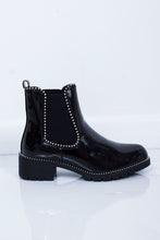 Load image into Gallery viewer, Womens Cheryl Flat Chelsea Boots Black Patent Leather Finish Boots