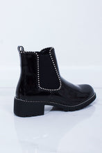 Load image into Gallery viewer, Womens Cheryl Flat Chelsea Boots Black Patent Leather Finish Boots