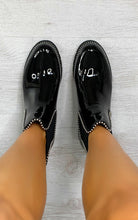 Load image into Gallery viewer, Womens Shazi Faux Leather Croc Print Chelsea Ankle Boots in Black Patent