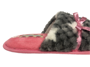 Womens Lisa Grey Star Design Mule Slippers