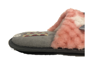 Womens Lisa Light Pink Star Design Mule Slippers