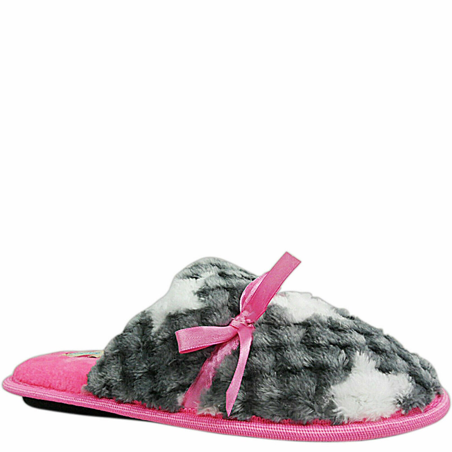 Womens Lisa Grey Star Design Mule Slippers