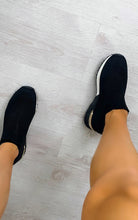 Load image into Gallery viewer, Womens Farah Mesh Sock Trainers Lightweight in Black &amp; White